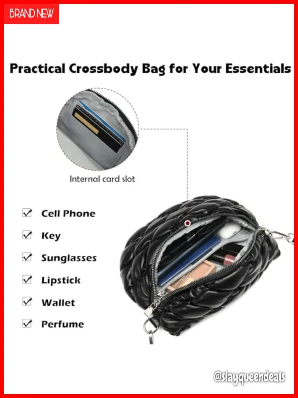 Crossbody Sling Bag Adjustable Strap Faux Leather Shoulder Purse